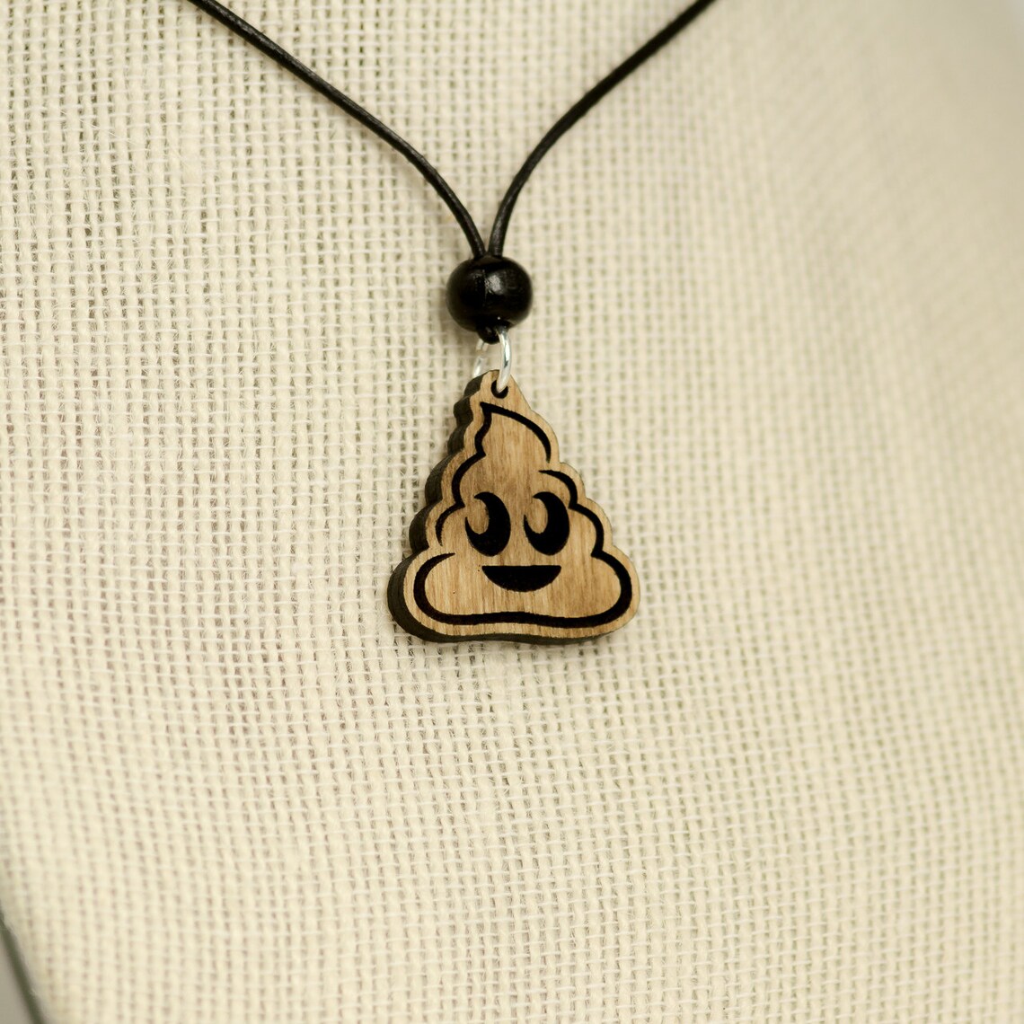 Poo Emoji Wooden Charm Necklace Poop Emoji Charm Necklace Etsy