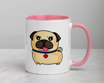 Fawn Pug Mug | Fawn Pug Coffee Cup | Fawn Pug Tongue Out Tuesday | Pug Mug | Gift for Pug Lover | Apricot Pug