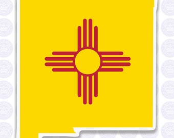 New Mexico Decal - NM State Flag Decal - New Mexico State Bumper Sticker - State of New Mexico Decal - NM Flag - New Mexico Yeti Sticker
