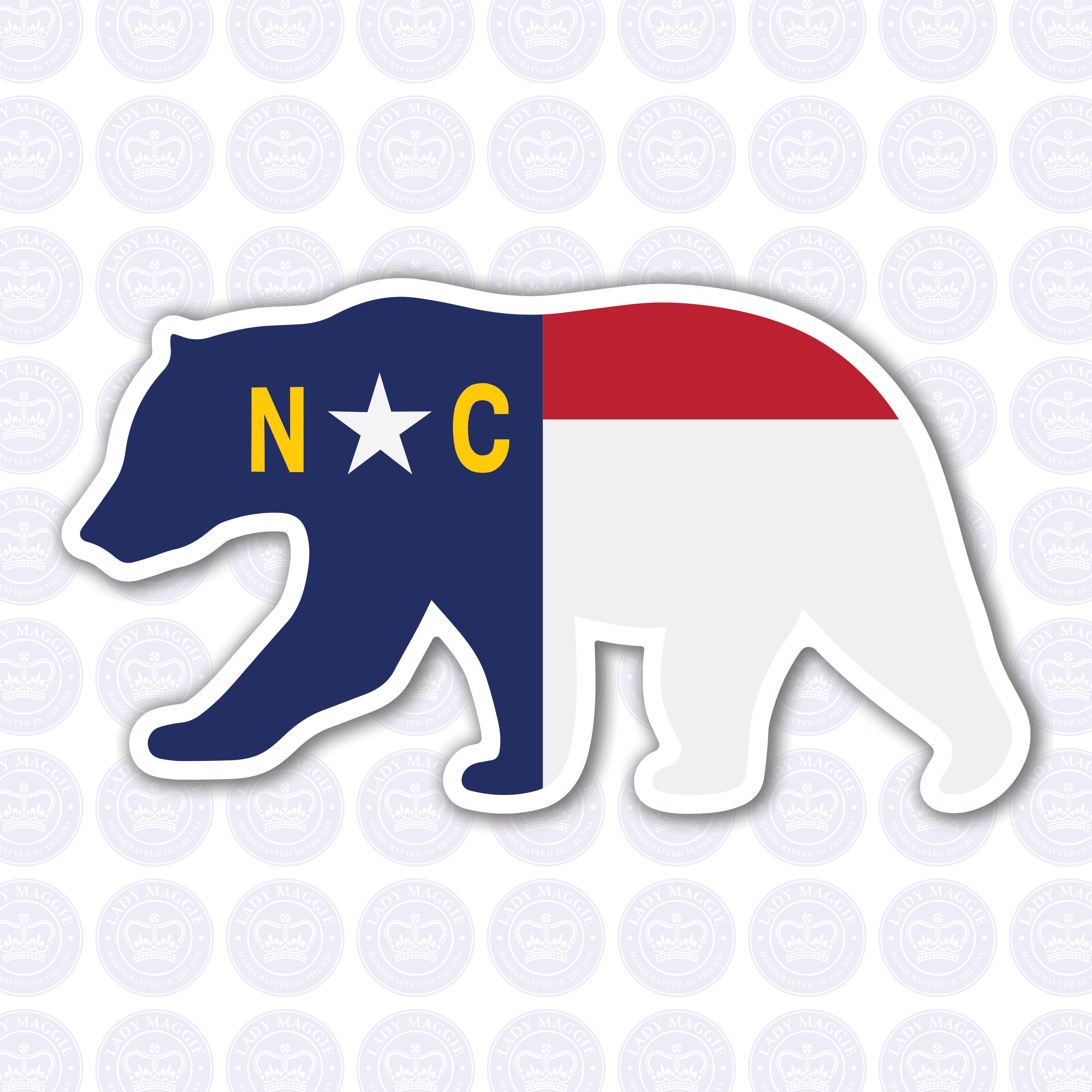 Bear North Carolina Decal NC Bear State Flag Decal North