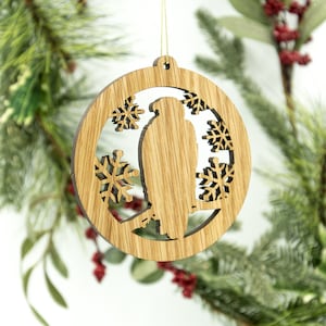 Eagle Christmas Wood Ornament - American Eagle Silhouette Laser Cut Ornament - Bald Eagle - White Oak Eagle Ornament - Wildlife Ornament