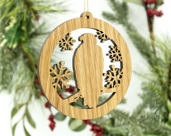 Eagle Christmas Wood Ornament - American Eagle Silhouette Laser Cut Ornament - Bald Eagle - White Oak Eagle Ornament - Wildlife Ornament