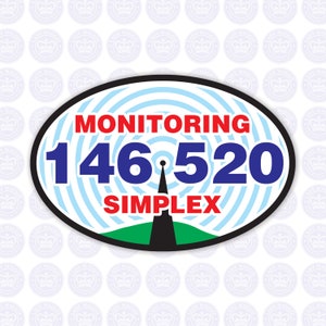 146.520 2m National Simplex Calling Frequency Decal Amateur Radio Oval Decal / Sticker Radio Ham 6" inches