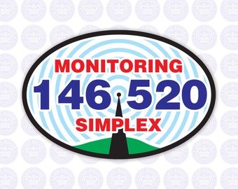 146.520 - 2m National Simplex Calling Frequency Decal - Amateur Radio Oval Decal / Sticker - Radio Ham