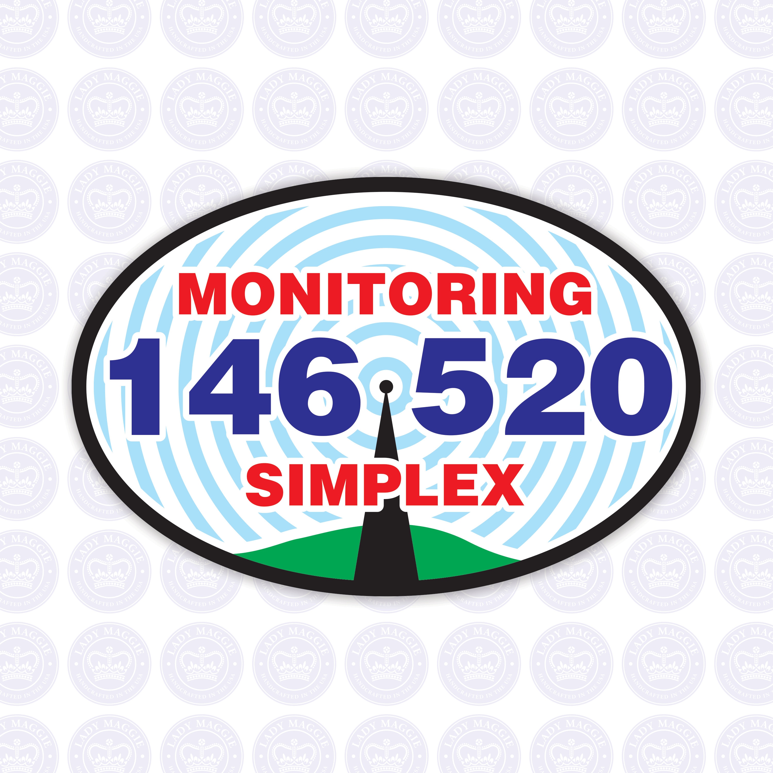 146.520 - 2m National Simplex Calling Frequency Decal - Amateur Radio Oval Decal / Sticker - Radio Ham