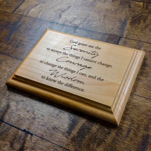 Serenity Prayer Wooden Plaque Serenity Prayer Engraved 7 x 5 Alder Wall Plaque Recovery Plaque 12 Step Prayer Alcoholics Anonymous image 5