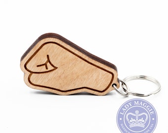 Left Facing Fist Bump Emoji Keychain - Fist Bump Emoji Keychain - Left Facing Fist Sign Emoji - Fist Bump - Closed Fist Emoji - Punch Emoji