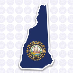 New Hampshire Decal - NH State Flag Decal - New Hampshire State Bumper Sticker - State of New Hampshire Decal NH Flag Sticker New Hampshire