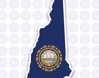 New Hampshire Decal - NH State Flag Decal - New Hampshire State Bumper Sticker - State of New Hampshire Decal NH Flag Sticker New Hampshire