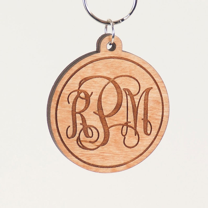 Monogram Initial Keychain Personalized Monogam Key Ring Etsy