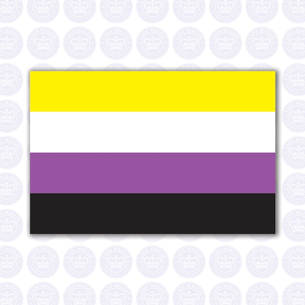 Non Binary Pride Flag Decal - Non Binary Sticker - Enby Pride Decal - They Them - Nonbinary Flag - Agender - Bigender - NB - Genderfluid