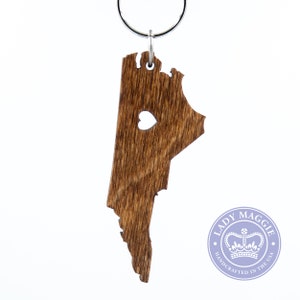 North Carolina Keychain NC State Keychain Wooden North Carolina Carved Key Ring Wooden Engraved NC Charm image 5