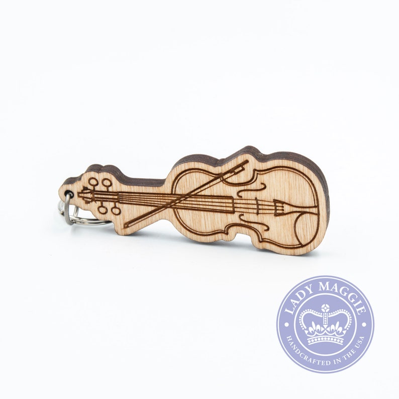 Violin Keychain Fiddle Keychain Carved Violin Key Ring Etsy