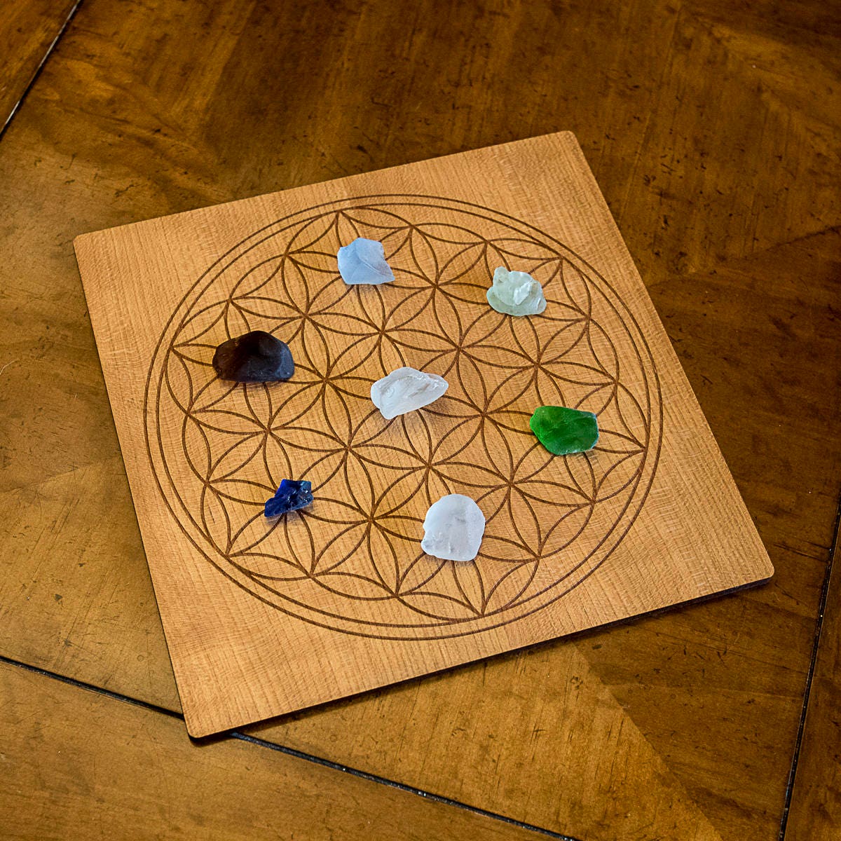 Flower of Life 8.5 Crystal Grid Square Board Sacred Etsy