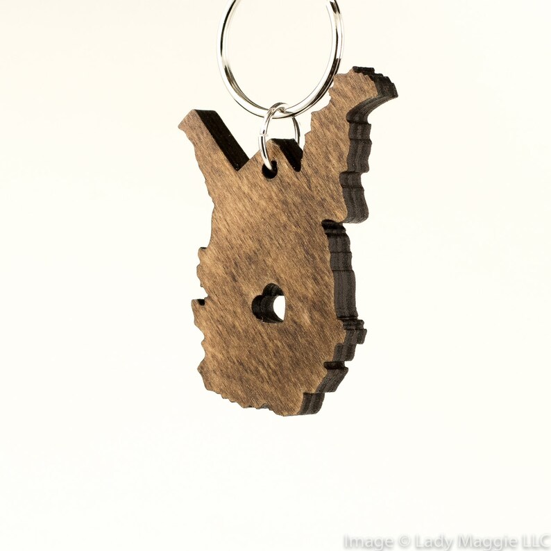 West Virginia Wooden Keychain WV State Keychain Wooden Etsy UK