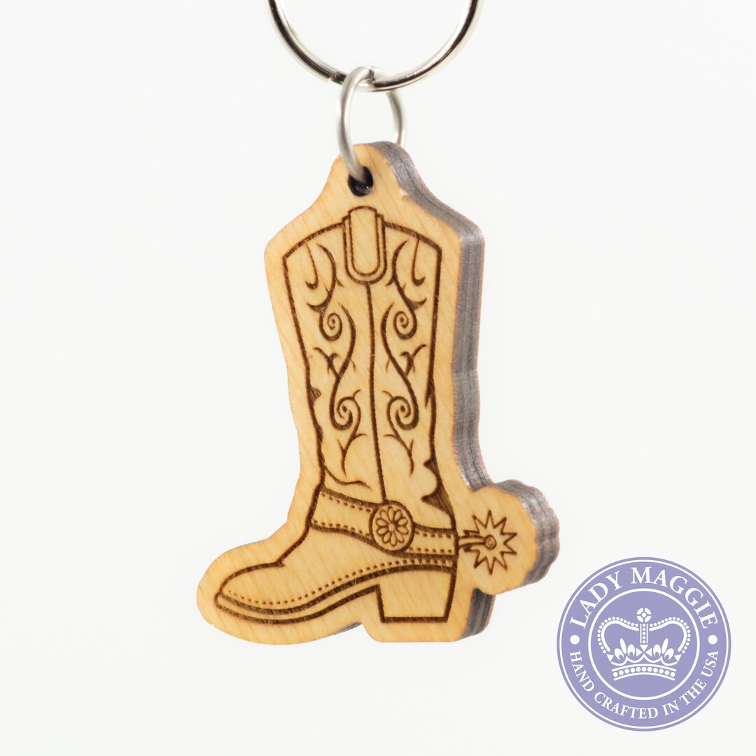 Cowboy Boot Keychain Boot Keyring Western Boot Keychain Etsy