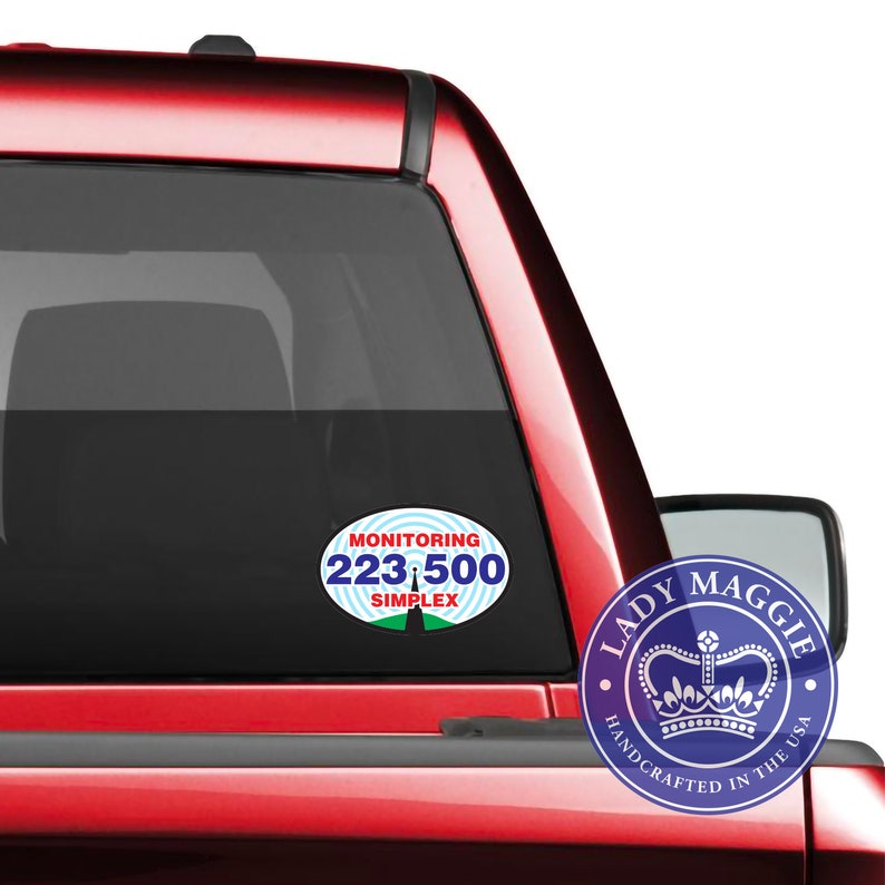 223.500 1.25m National Simplex Calling Frequency Decal Amateur Radio Oval Decal / Sticker Radio Ham image 2