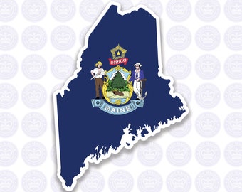 Maine Decal - ME State Flag Decal - Maine State Bumper Sticker - State of Maine Decal - ME Flag Decal Sticker - Maine Yeti Decal