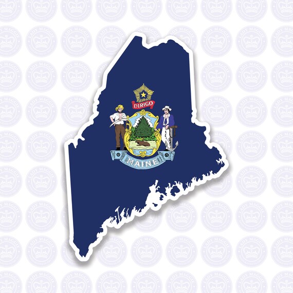 Maine USA State Badge Car Bumper Sticker Decal /"SIZES/"