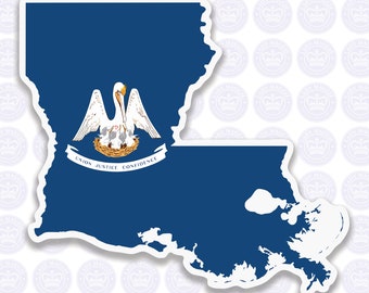 Louisiana Decal - LA State Flag Decal - Louisiana State Bumper Sticker - State of Louisiana Decal - LA Flag Sticker - Louisiana Sticker