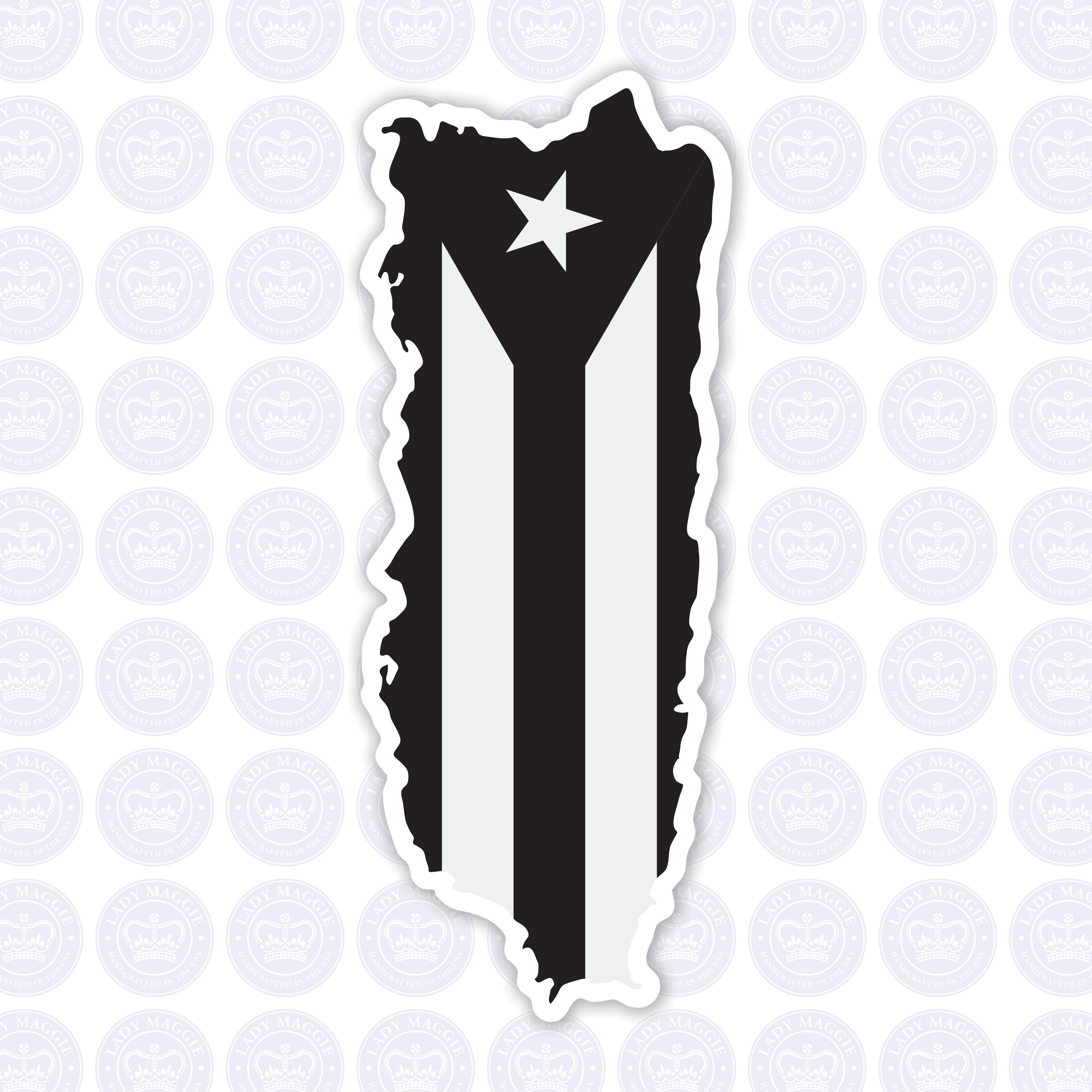Puerto Rico Resistance Flag Decal Puerto Rico Black and White