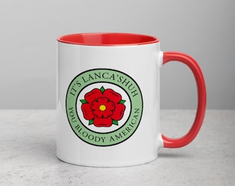 Lancashire Mug | Red Rose of Lancashire Mug | American British Expat | Anglophile | Lancashire UK Coffee Cup |  Lancashire England Mug