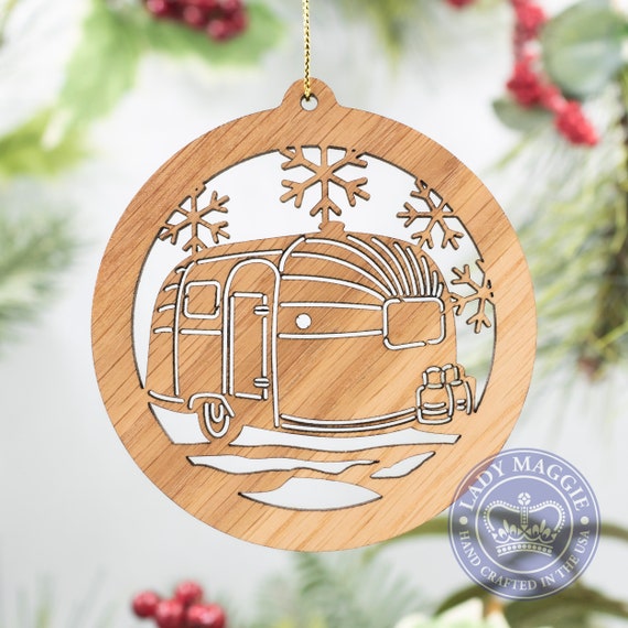 Airstream Christmas Ornament Airstream Silhouette With | Etsy