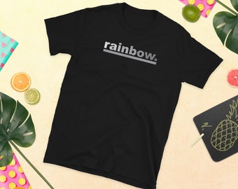 Monochrome Rainbow Short-Sleeve Unisex T-Shirt | Rainbow Pride Shirt | LBGTQ Pride Shirt | LGBTQ Pride Tee Goth