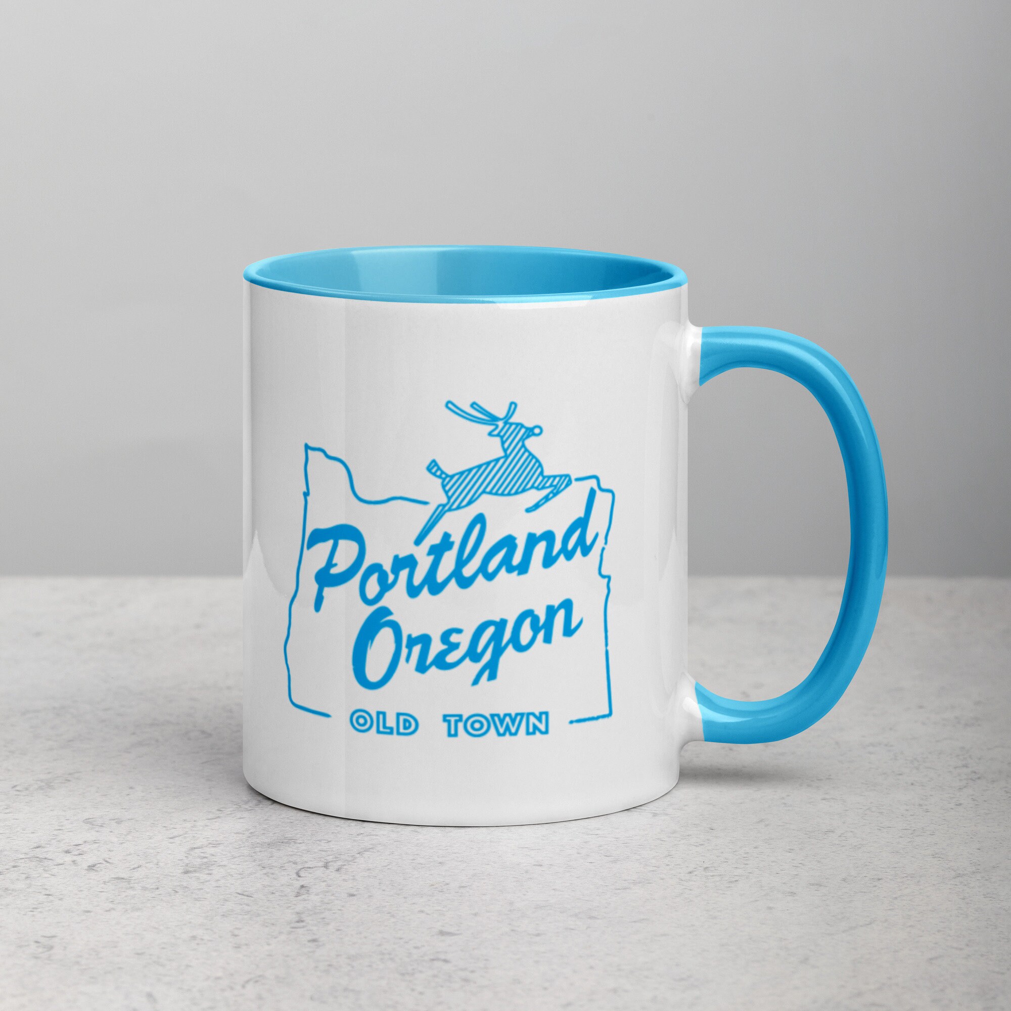 Portland Old Town Mug - Portland Oregon Old Town Coffee Cup - Blue Portland Mug - Portland OR Mug - Portland Old Town Double Sided Mug