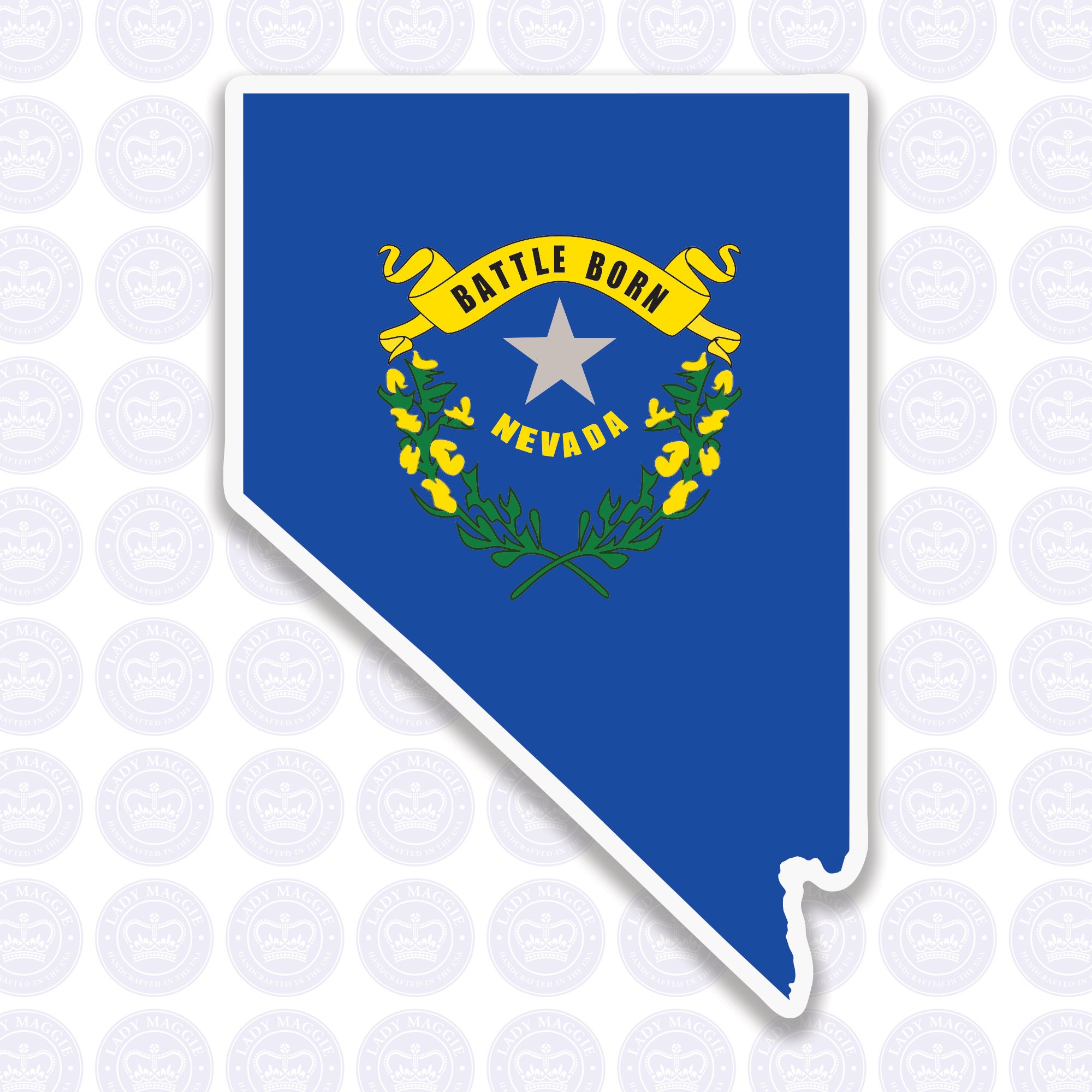 Nevada Decal NV State Flag Decal Nevada State Bumper image