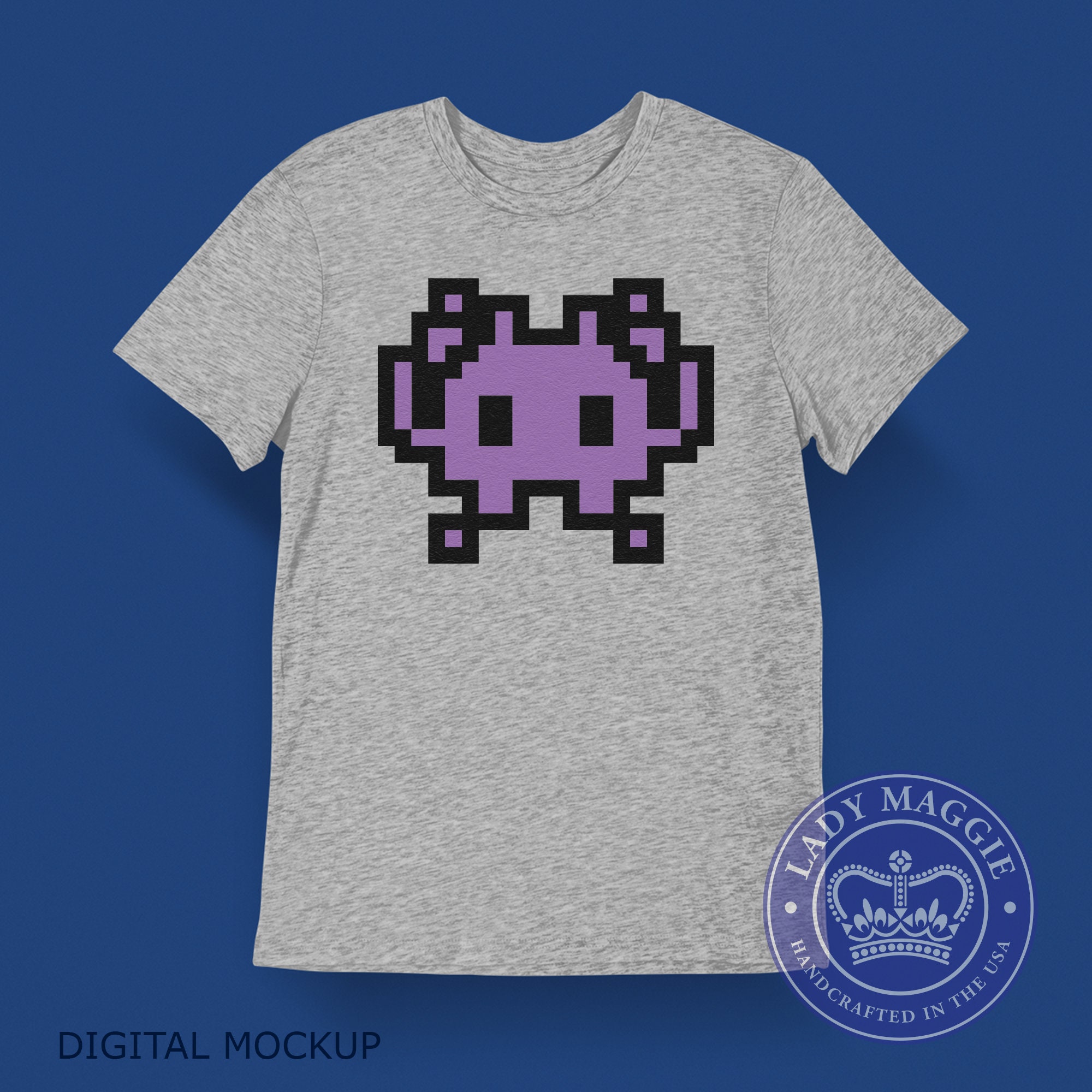 Space Alien Invader T-shirt - Purple Alien Monster Emoji Shirt