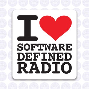 I Love Software Defined Radio Decal - SDR Bumper Sticker Radio Ham - I Heart Software Defined Radio Laptop Decal - Ham Radio Yeti Decal