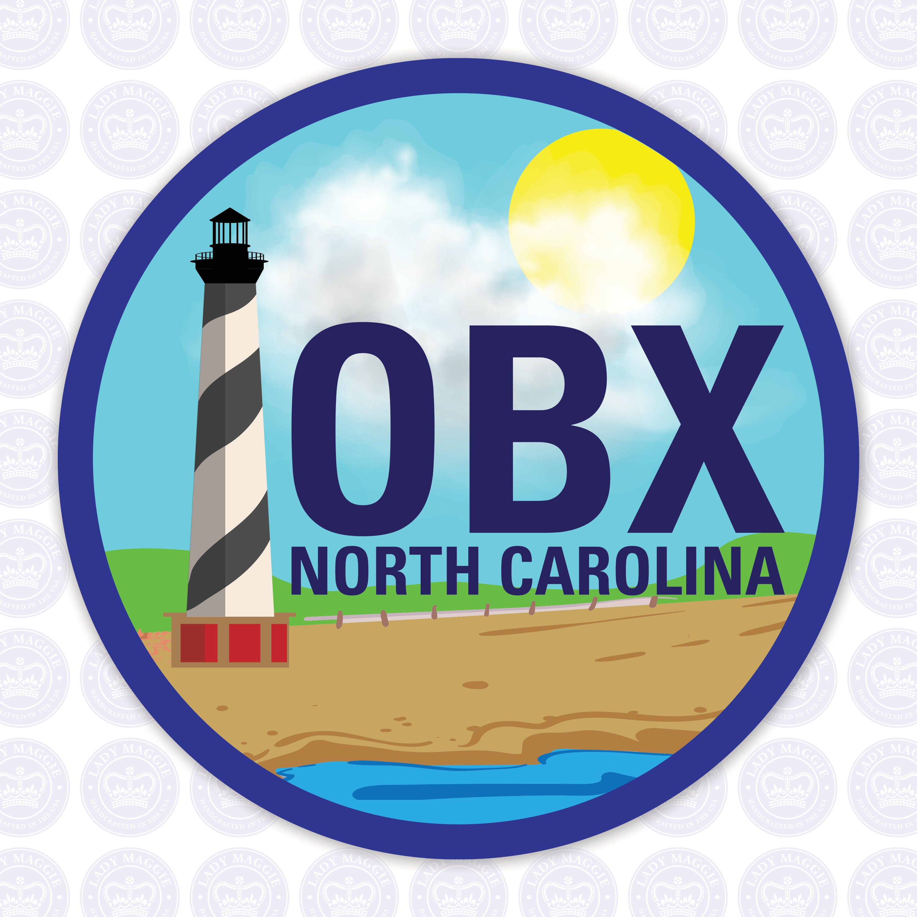 OBX Lighthouse Decal - Outer Banks Bumper Sticker - OBX Outer Banks Decal - North Carolina Outer Banks Yeti Decal - OBX Lighthouse Beach