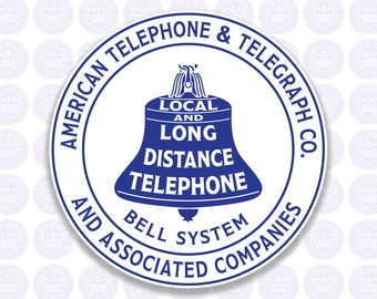 AT&T Long Distance Telephone Decal - Bell System ATT and Associated Companies Vintage Logo Bumper Sticker Local and Long Distance Telephone