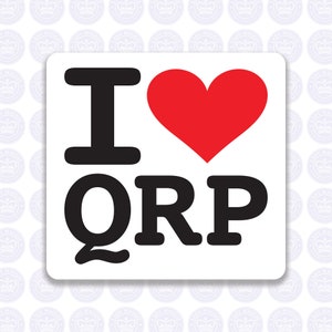 I Love QRP Radio Decal - Low Power Radio Decal - Bumper Sticker Radio Ham - I Heart QRP Radio Laptop Decal - Ham Radio Yeti Decal