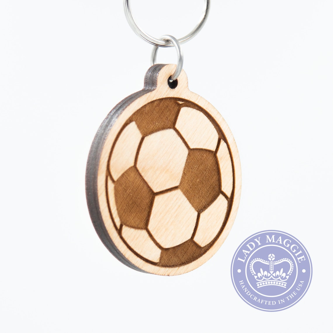 Soccer Ball Keychain Soccer Charm Engraved Soccer Ball Etsy