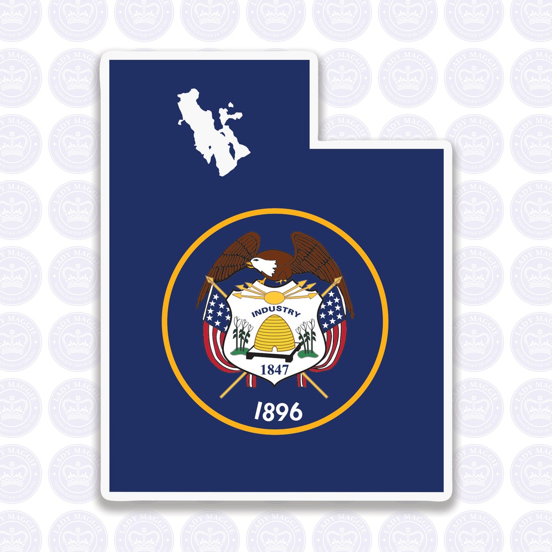 Utah Decal UT State Flag Decal Utah State Bumper Sticker Etsy