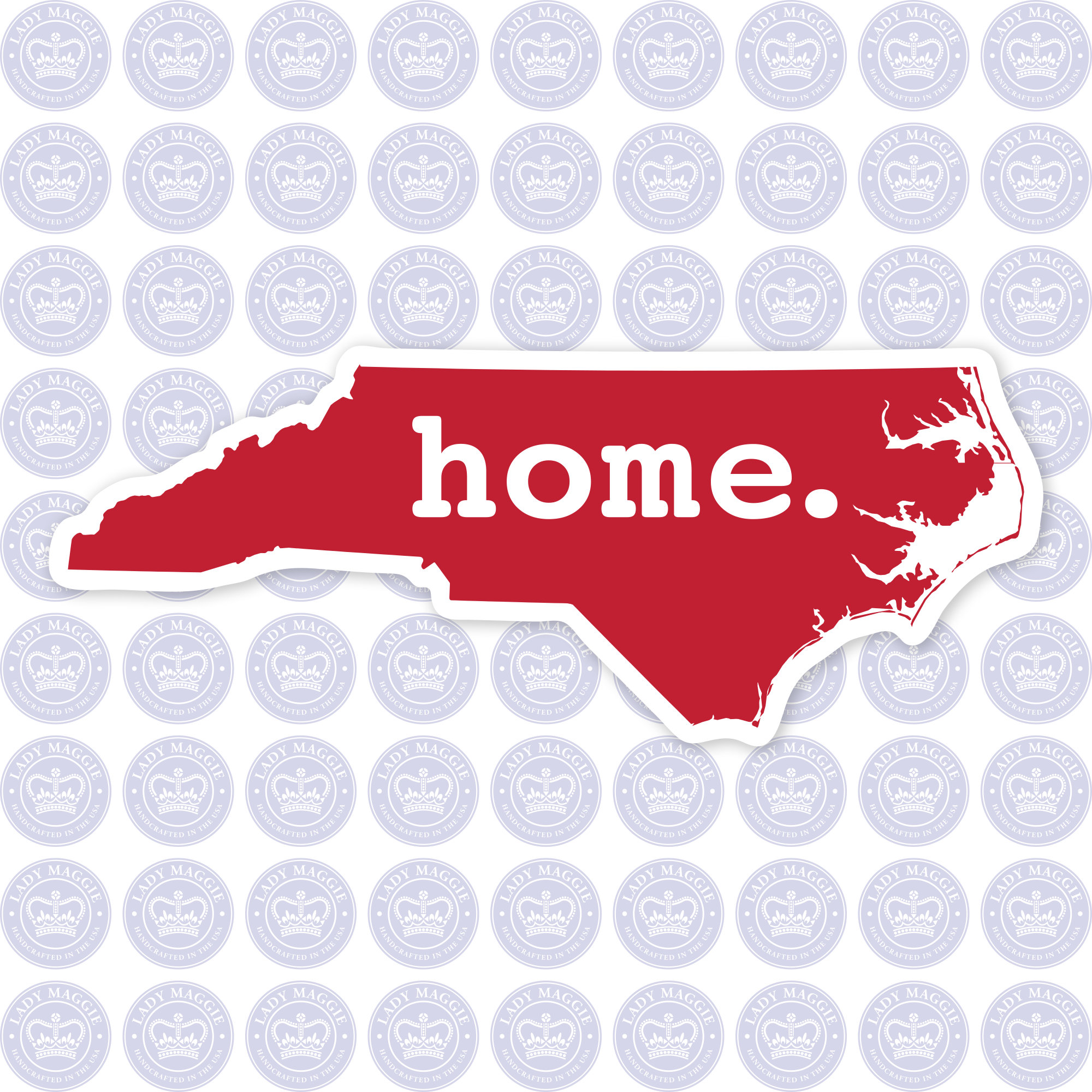 North Carolina Home Decal - Red NC State Decal - North Carolina State Bumper Sticker - State of NC Decal - NC Red Decal