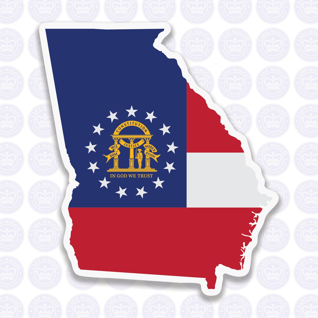Decal GA State Flag Decal State Bumper Sticker State of