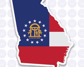 Georgia Decal - GA State Flag Decal - Georgia State Bumper Sticker - State of Georgia Decal - GA Flag Sticker - Georgia Yeti Sticker