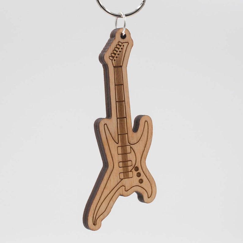 Electric Guitar Keychain Heavy Metal Electric Guitar Carved - Etsy