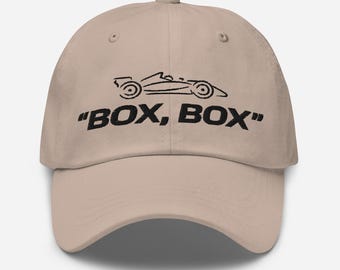Box Box Formula 1 Embroidered Dad Hat | Formula 1 Ball Cap | F1 Pit Stop Hat | Box Box Cap F1 | Grand Prix Formula One