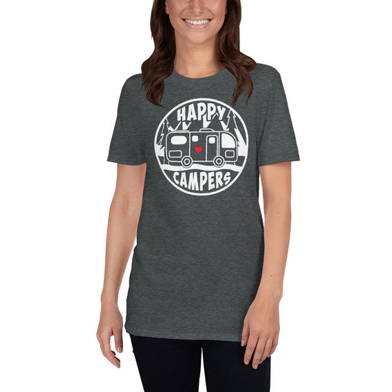 Camping T-Shirt - Happy Camping Trailer Camper Tee Camping T-Shirt - Happy Camping Trailer Camper Tee