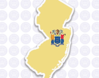 New Jersey Decal - NJ State Flag Decal - New Jersey State Bumper Sticker - State of New Jersey Decal - NJ Flag Sticker - New Jersey Sticker