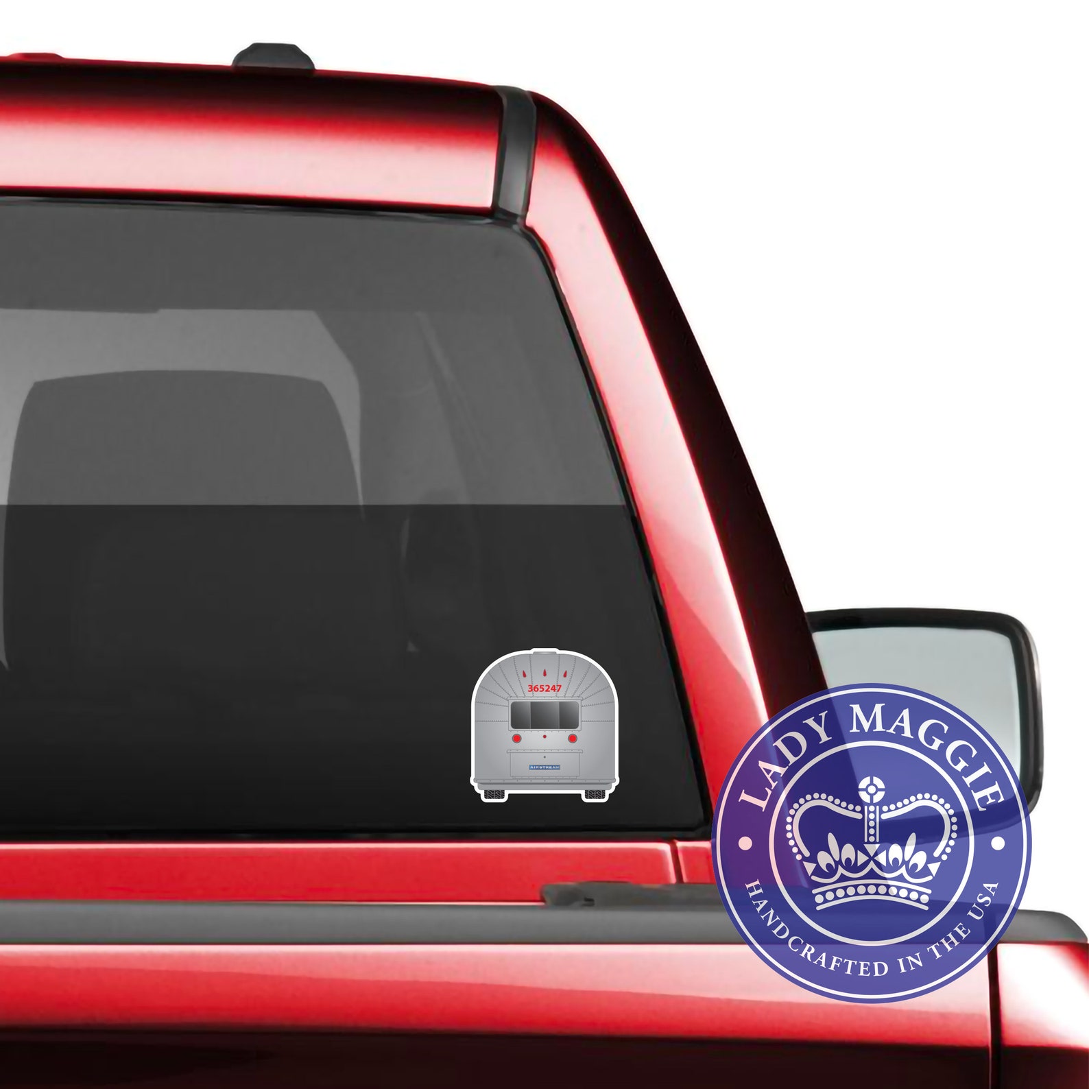 Official Vintage Airstream Trailer & RV Round Sticker Decal - Made In - Foto 12