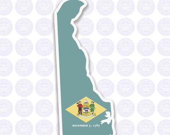 Delaware Decal - DE State Flag Decal - Delaware State Bumper Sticker - State of Delaware Decal - DE Flag Sticker - Delaware Bumper Sticker