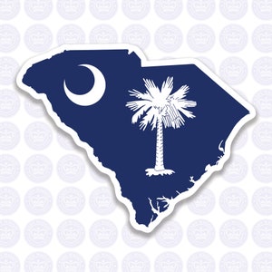 South Carolina Decal SC State Flag Decal South Carolina State Bumper Sticker State of SC Decal SC Flag Decal image 1