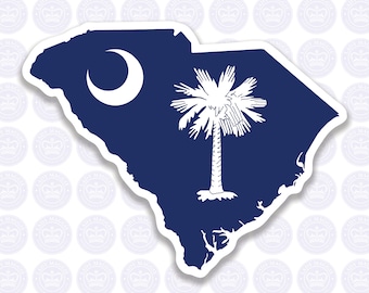 South Carolina Decal - SC State Flag Decal - South Carolina State Bumper Sticker - State of SC Decal - SC Flag Decal