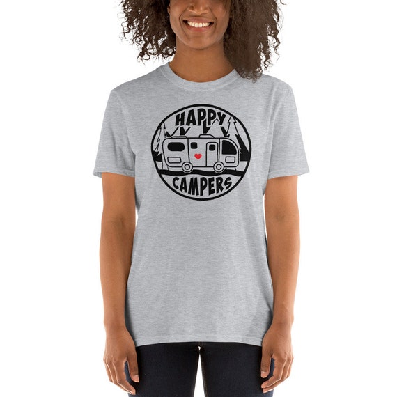 Camping T-Shirt - Happy Camping Trailer Camper Tee Camping T-Shirt - Happy Camping Trailer Camper Tee