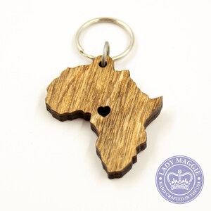 Africa Keychain | Africa Wooden Charm | African Keyring | Custom African Charm